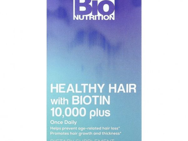 Bio Nutrition, Добавка для здоровья волос с биотином 10 000, 60 вегетарианских капсул