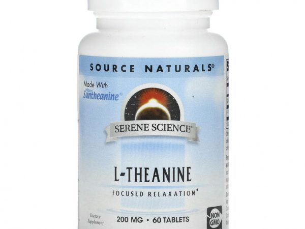 Source Naturals, L-теанин, 200 мг, 60 таблеток