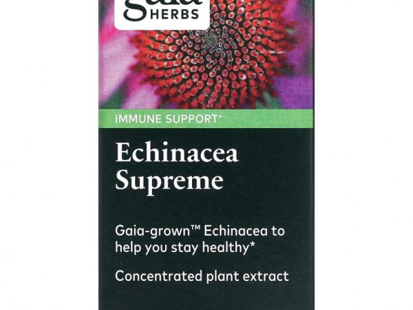 Gaia Herbs, Echinacea Supreme, 60 вегетарианских фито-капсул с жидкостью