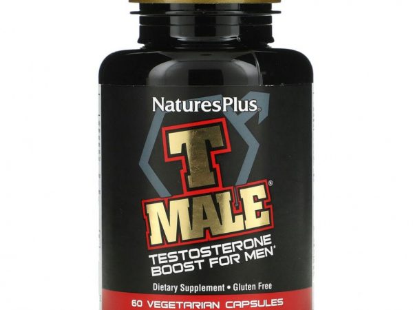 NaturesPlus, T Male, добавка с тестостероном для мужчин, 60 растительных капсул