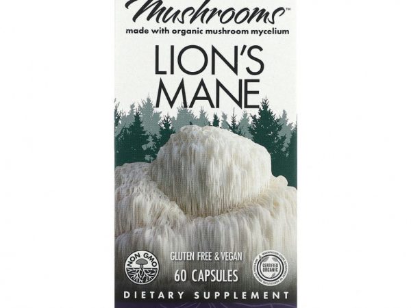 Fungi Perfecti, Host Defense, ежовик гребенчатый, поддержка памяти и нервной системы, 60 вегетарианских капсул