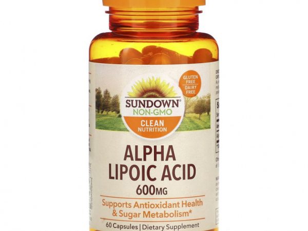 Sundown Naturals, Альфа-липоевая кислота, 600 мг, 60 капсул