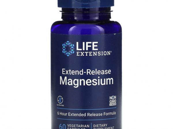 Life Extension, Длительное Выделение Магния, 30 Растительных капсул