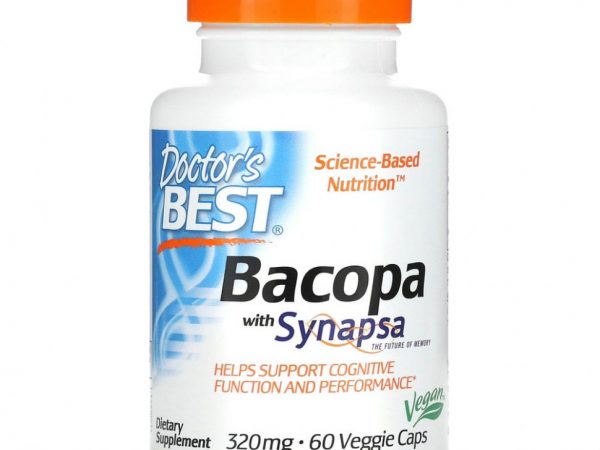 Doctor's Best, бакопа с Synapsa, 320 мг, 60 вегетарианских капсул