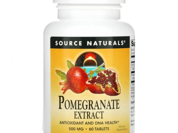 Source Naturals, экстракт граната, 500 мг, 60 таблеток