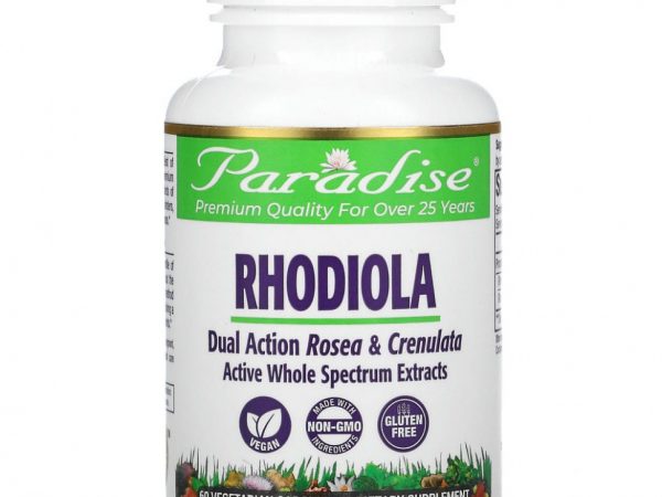 Paradise Herbs, родиола, 60 вегетарианских капсул