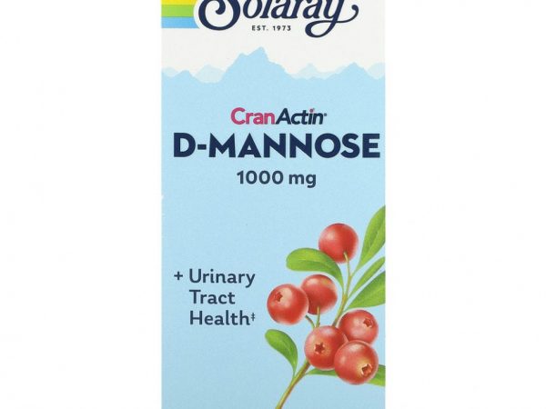 Solaray, D-манноза с CranActin, для здоровья мочевыводящих путей, 60 капсул