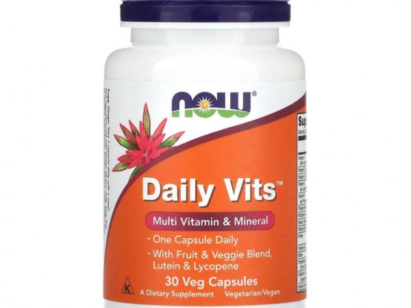 NOW Foods, Daily Vits, мультивитамины и микроэлементы, 30 вегетарианских капсул