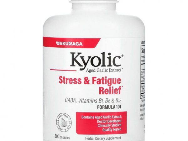 Kyolic, Aged Garlic Extract, выдержанный экстракт чеснока, снятие стресса и усталости, формула 101, 300 капсул