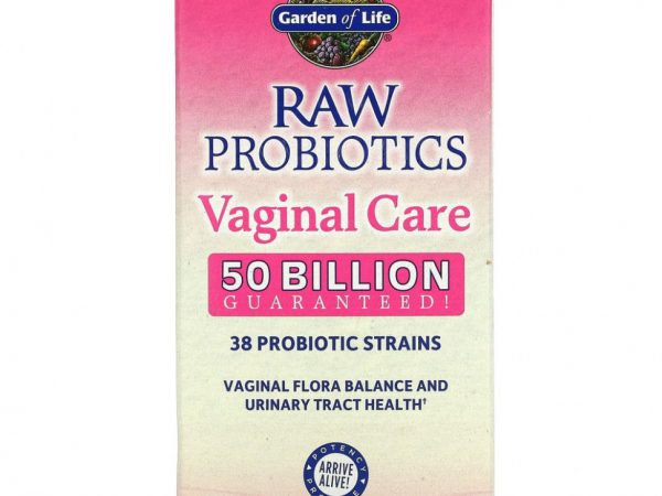 Garden of Life, RAW Probiotics, для восстановления микрофлоры влагалища, 50 млрд, 30 вегетарианских капсул