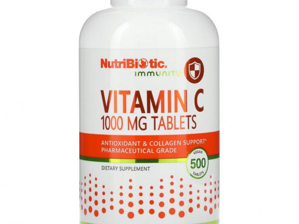 NutriBiotic, Immunity, витамин C, 1000 мг, 500 веганских таблеток