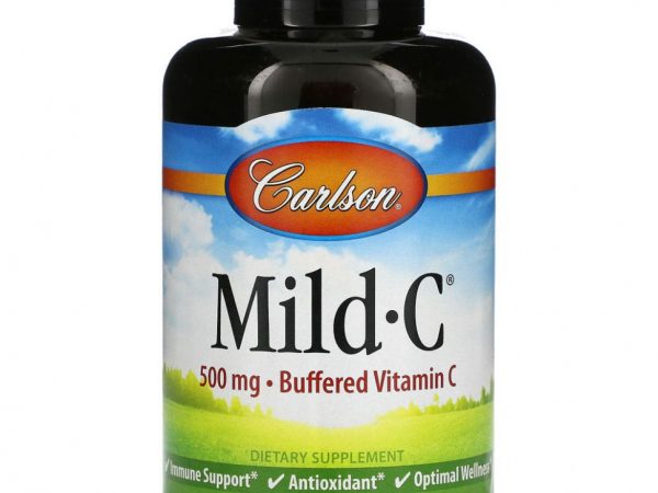 Carlson Labs, Mild-C, витамин C деликатного действия, 500 мг, 250 капсул