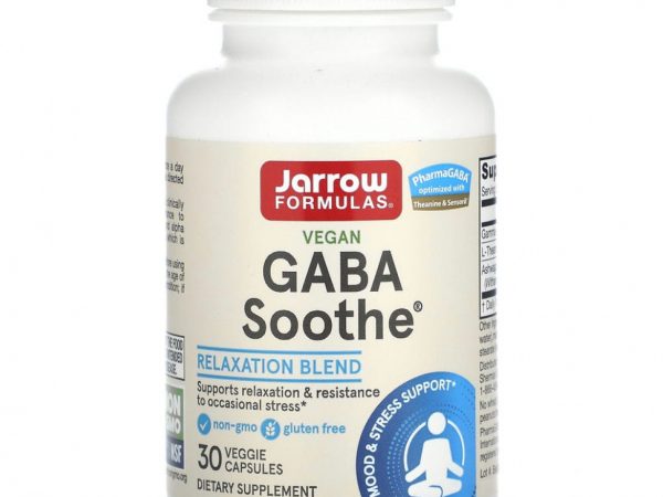 Jarrow Formulas, GABA Soothe, 30 растительных капсул