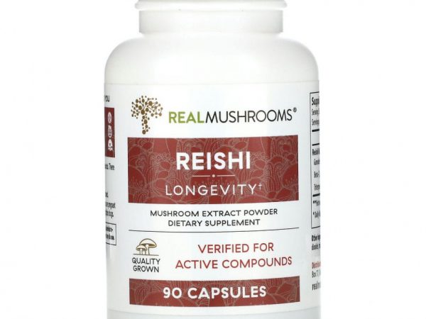 Real Mushrooms, Рейши 415, долголетие`` 90 капсул