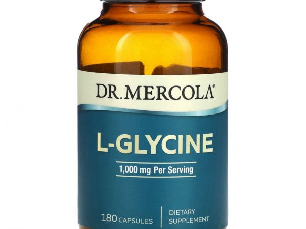 Dr. Mercola, L-глицин, 500 мг, 180 капсул