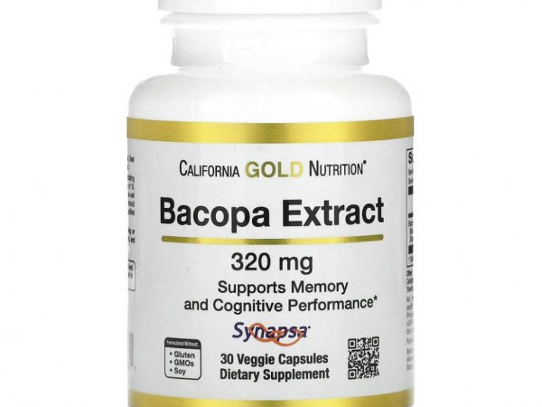 California Gold Nutrition, экстракт бакопы, 320 мг, 30 растительных капсул