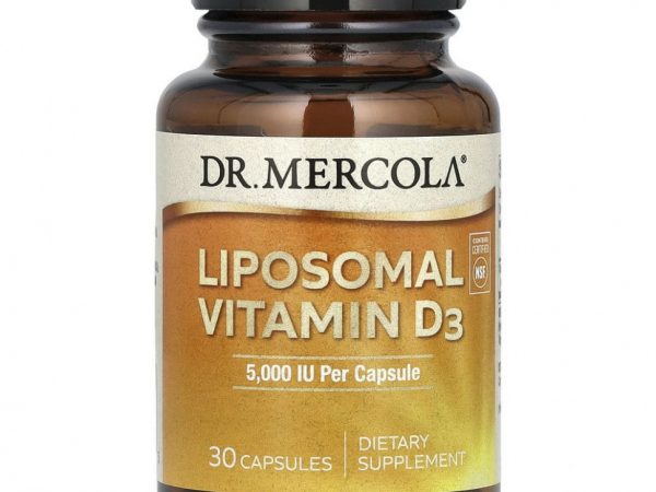 Dr. Mercola, липосомальный витамин D3, 5000 МЕ, 30 капсул
