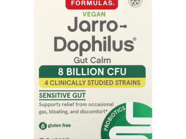 Jarrow Formulas, Jarro-Dophilus Gut Calm, 30 вегетарианских капсул с отсроченным высвобождением