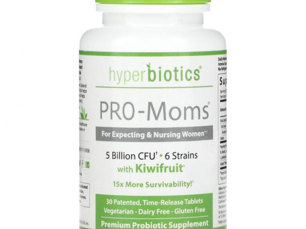 Hyperbiotics, PRO-Moms, с киви, 5 млрд КОЕ, 30 таблеток медленного высвобождения