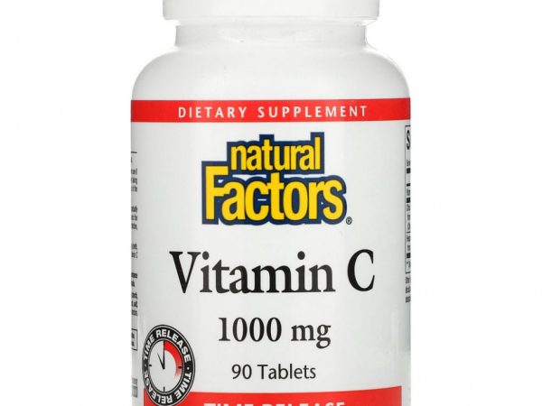 Natural Factors, витамин C, 1000 мг, 90 таблеток с медленным высвобождением