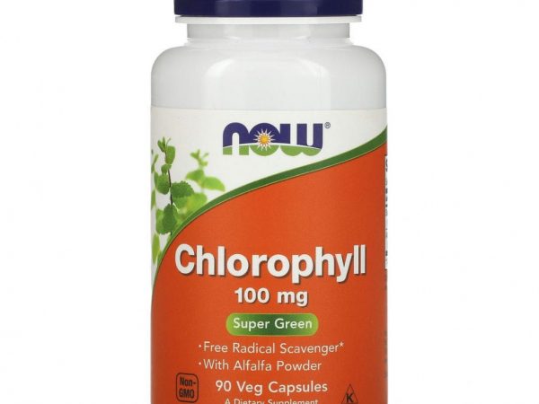 NOW Foods, хлорофилл, 100 мг, 90 растительных капсул