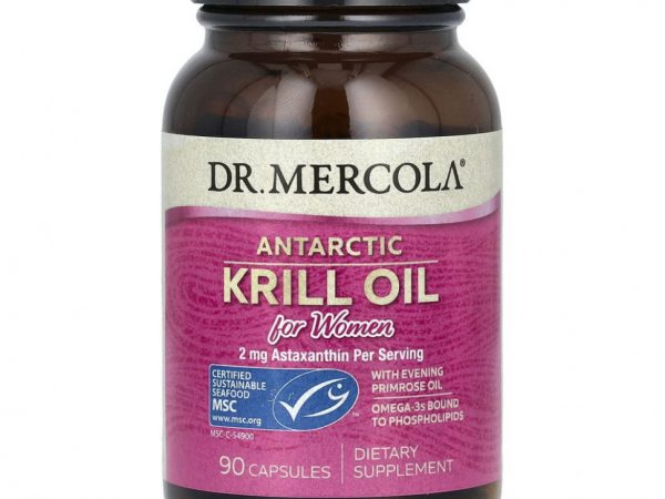 Dr. Mercola, масло антарктического криля для женщин, 90 капсул