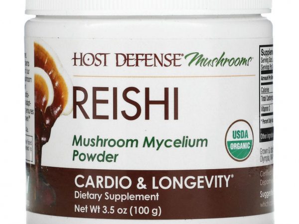 Fungi Perfecti, рейши, мицелий грибов в порошке, добавка для укрепления сердца и увеличения продолжительности жизни, 100 г (3,5 унции)
