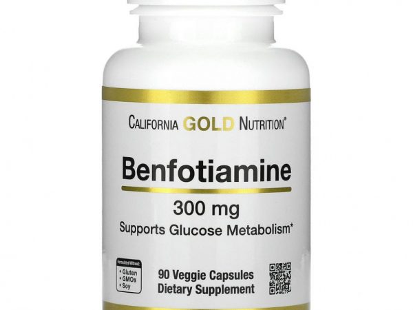 California Gold Nutrition, бенфотиамин, 300 мг, 90 растительных капсул