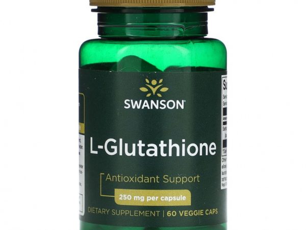 Swanson, L-глутатион, 250 мг, 60 растительных капсул