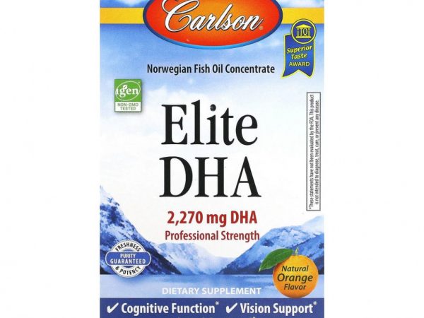 Carlson Labs, Elite DHA натуральный апельсиновый вкус, 2270 мг, 100 мл (3,3 жидк. унции)