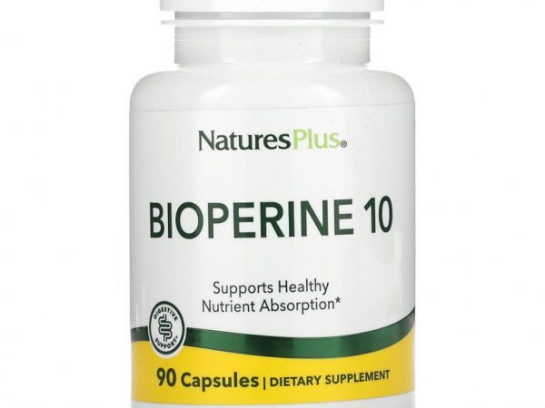 NaturesPlus, Биоперин 10, 90 вегетарианских капсул