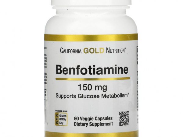 California Gold Nutrition, бенфотиамин, 150 мг, 90 растительных капсул