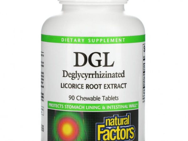 Natural Factors, DGL, глицирризинат экстракта из корня солодки, 90 жевательных таблеток