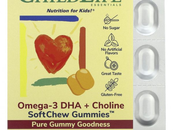 ChildLife, омега-3 ДГК с холином SoftMelts, со вкусом натуральной маракуйи, 27 таблеток