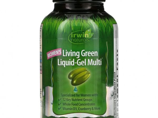 Irwin Naturals, Мультивитамины для женщин «Living Green», 90 гелевых капсул