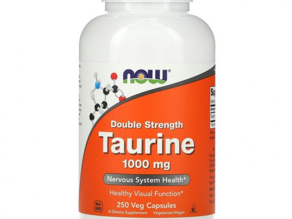 NOW Foods, таурин двойной концентрации, 1000 мг, 250 растительных капсул