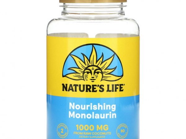 Nature's Life, Монолаурин, 90 вегетарианских капсул