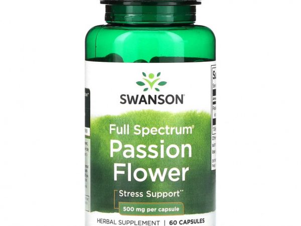 Swanson, Full Spectrum Passion Flower, 500 мг, 60 капсул