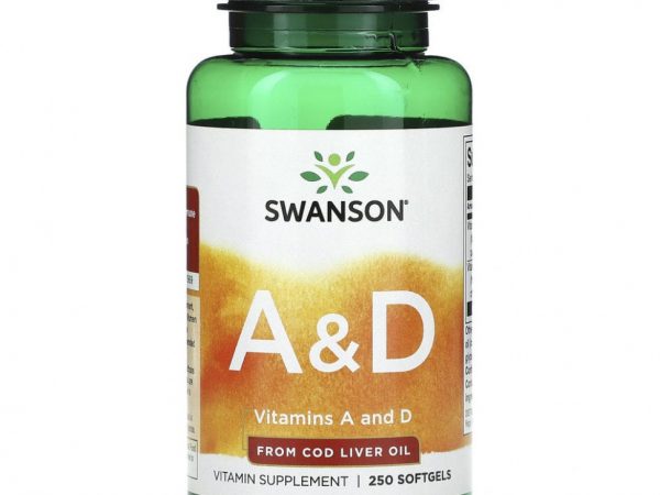 Swanson, Витамины A и D, 250 мягких таблеток
