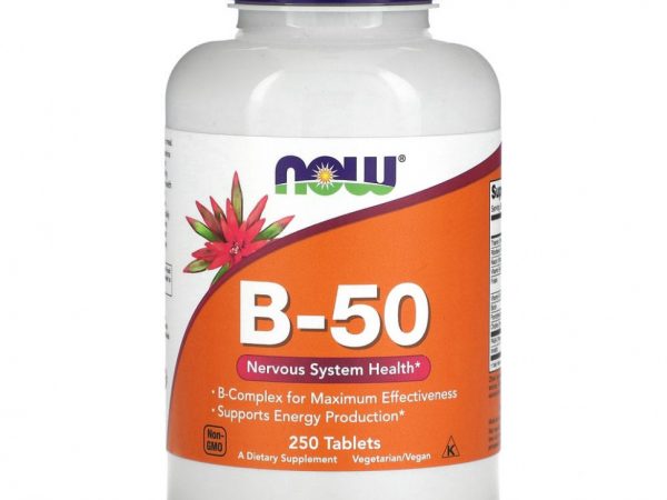 NOW Foods, B-50, добавка с витаминами группы В, 250 таблеток