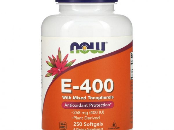 NOW Foods, витамин E-400 со смешанными токоферолами, 268 мг (400 МЕ), 250 капсул
