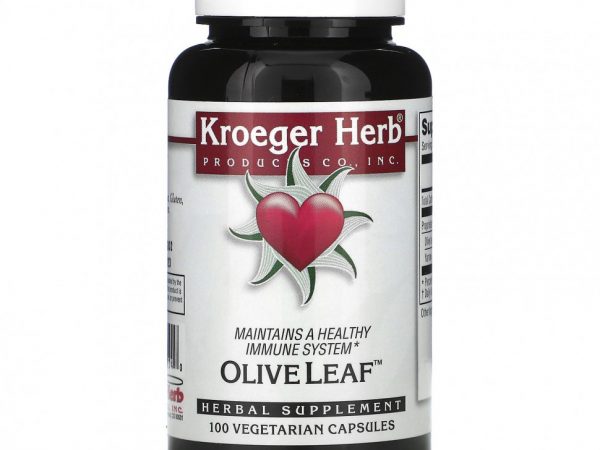 Kroeger Herb Co, Листья оливкового дерева, 100 вегетарианских капсул