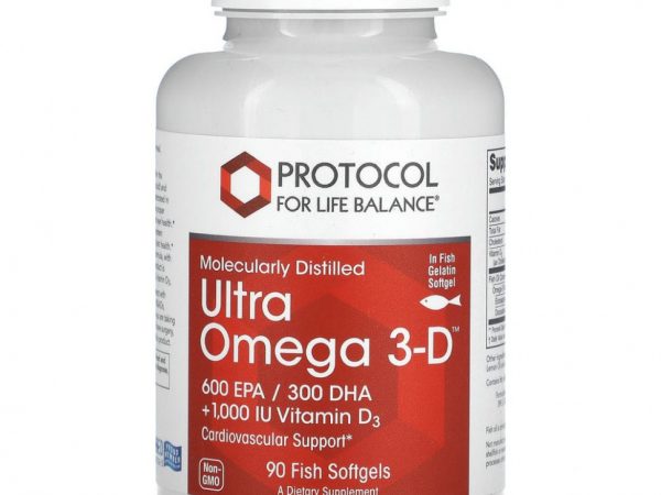 Protocol for Life Balance, Ultra Omega 3-D, 90 рыбных капсул