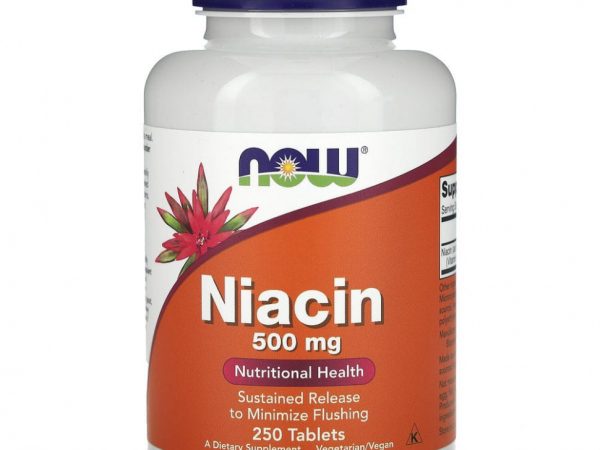 NOW Foods, ниацин, 500 мг, 250 таблеток