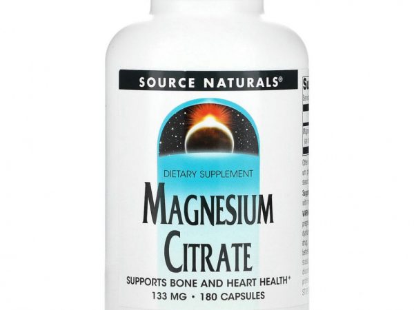 Source Naturals, цитрат магния, 133 мг, 180 капсул