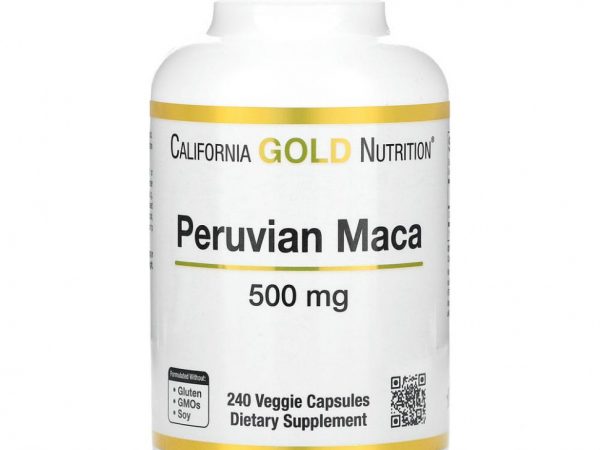 California Gold Nutrition, перуанская мака, 500 мг, 240 растительных капсул