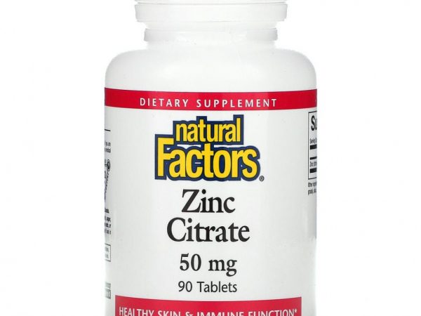 Natural Factors, цитрат цинка, 50 мг, 90 таблеток