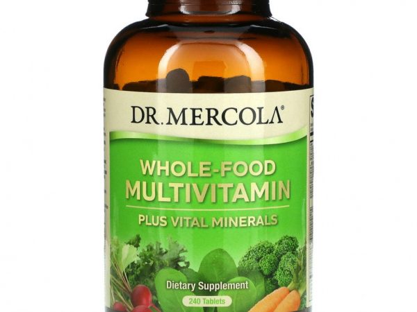 Dr. Mercola, цельнопищевые мультивитамины и жизненно важные минералы, 240 таблеток