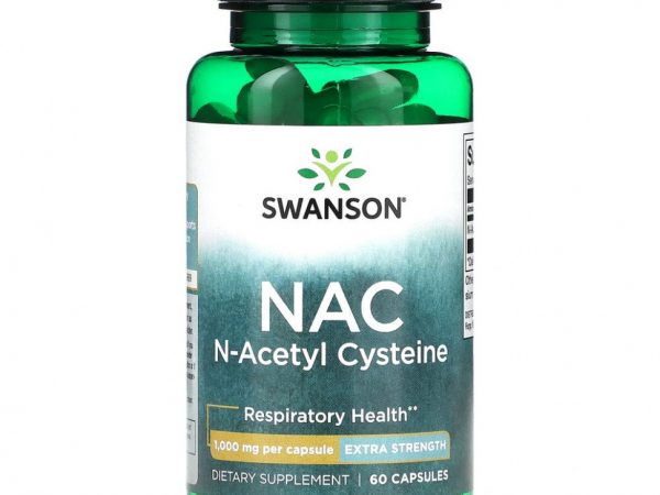 Swanson, NAC N-ацетилцистеин, 1000 мг, 60 капсул