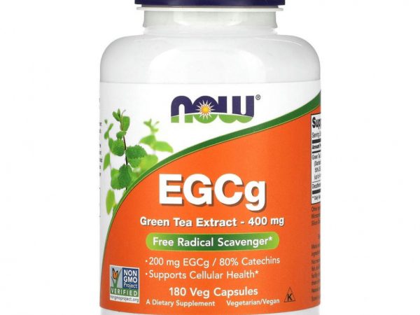 NOW Foods, EGCg, экстракт зеленого чая, 400 мг, 180 растительных капсул